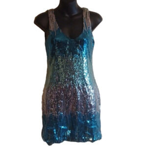 Lily Rose layers color style of blues, silver and bronze. Size small. Parties!